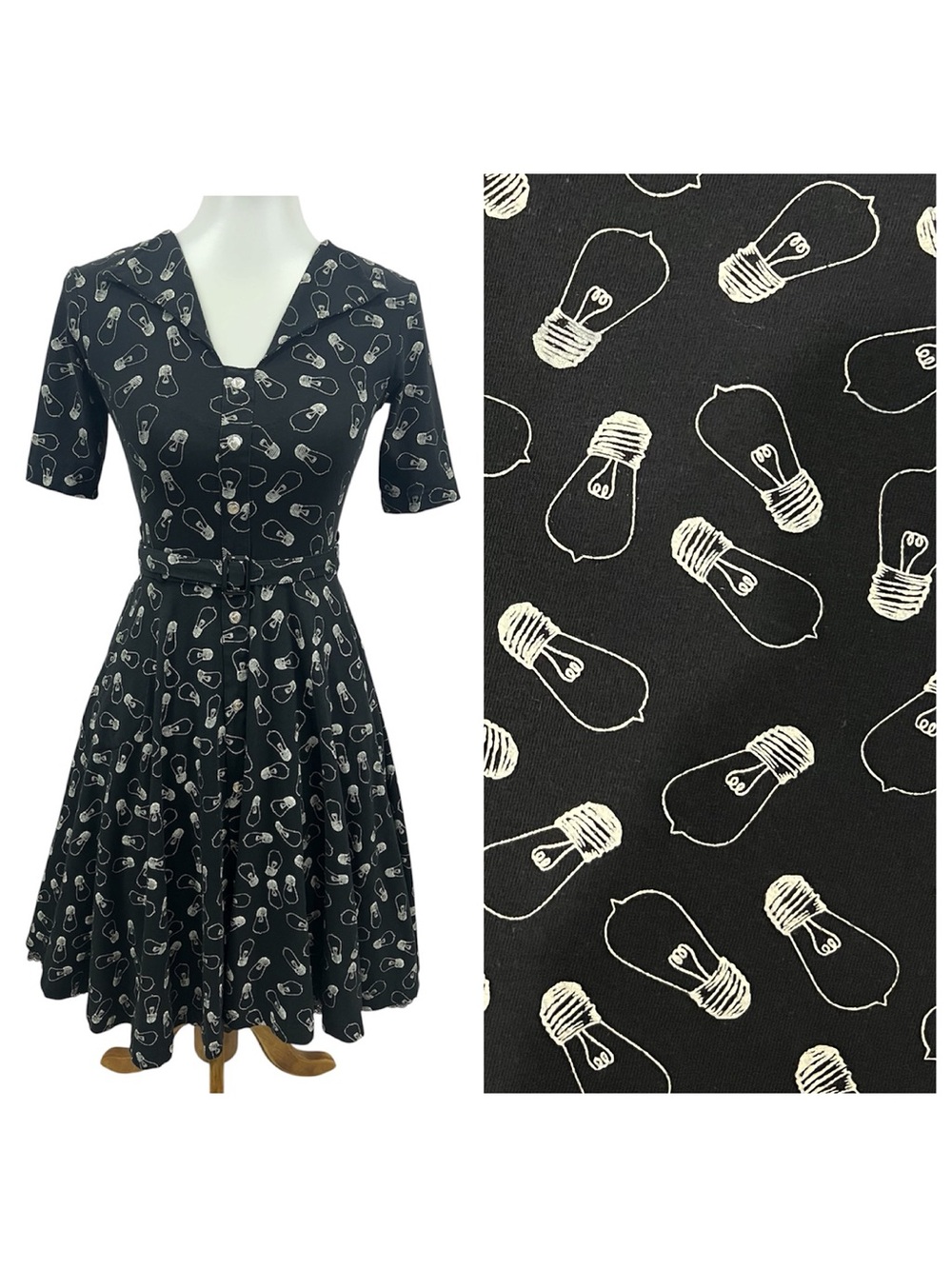Effie’s Heart Modcloth Retro 50s Swing Dress Lightbulb